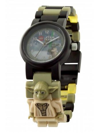 Часы наручные Lego. Часы наручные аналоговые LEGO Star Wars с минифигурой Yoda на ремешке (2017)