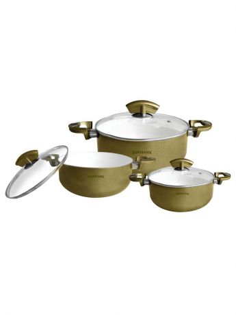 Наборы посуды для приготовления BOHMANN Набор посуды с керамическим покрытием 3л/3,8л/5,3л.