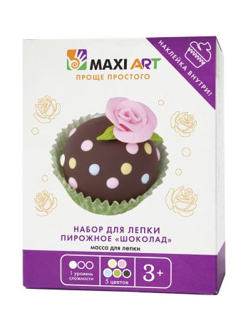 Наборы для лепки MAXITOYS Набор для лепки Пирожное Шоколад для девочек