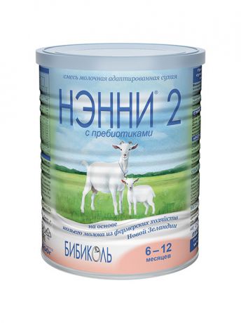 Заменители грудного молока НЭННИ Смесь сухая молочная Нэнни 2 с пребиотиками на основе козьего молока, 6-12 мес., 400г