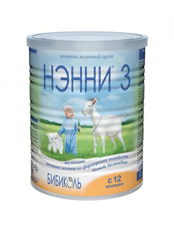 Заменители грудного молока НЭННИ Напиток сухой молочный Нэнни 3 на основе козьего молока, с 12 мес., 400г