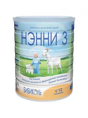 Заменители грудного молока НЭННИ Напиток сухой молочный Нэнни 3 на основе козьего молока, с 12 мес., 800г