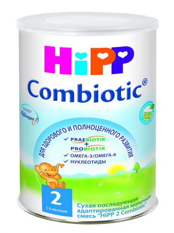 Заменители грудного молока Hipp Смесь сухая молочная HiPP 2 Combiotic, с 6 месяцев, 800г