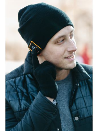 Шапки с гарнитурой DRESS COTE Шапка с беспроводными Bluetooth наушниками (модель 1) черная