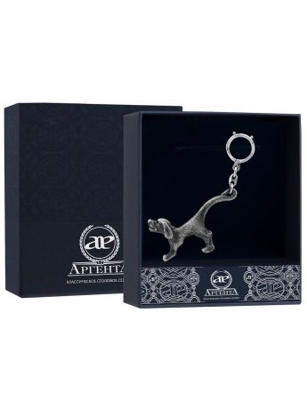 Ювелирные сувениры АргентА Брелок для ключей - открывалка "Собака" с чернью + футляр
