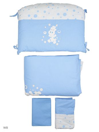 Постельное белье FIM Комплект постельного белья в кроватку  "Мишка и Зайка", 120х70
