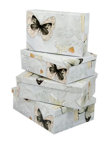 Подарочные коробки Русские подарки Комплект коробок из 16шт. "Бабочки"