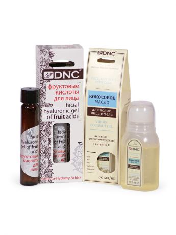 Косметические наборы для ухода DNC Набор для ухода за кожей лица: Кокосовое масло и Фруктовые кислоты (60мл; 26мл)