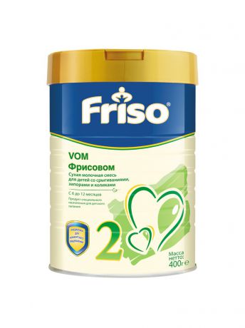 Заменители грудного молока Friso Смесь сухая молочная Friso VOM 2 (Фрисовом 2), с 6 месяцев, 400г