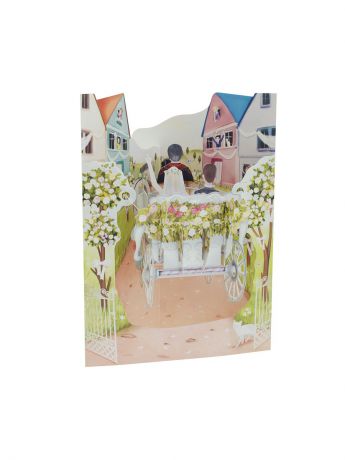 Открытки Даринчи Объемная открытка  "Свадебная карета"