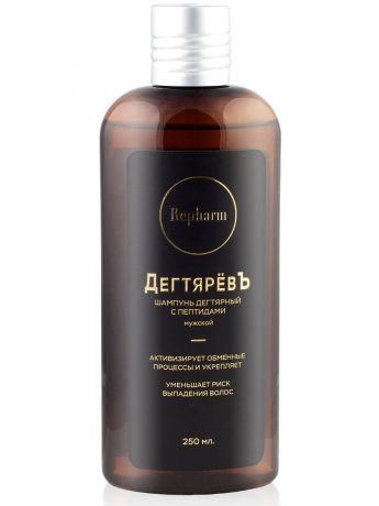 Бальзамы Repharm Repharm ПР0164 ДегтярёвЪ Шампунь дегтярный с пептидами мужской 250 мл