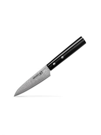 Ножи кухонные Samura Нож кухонный "Samura 67" овощной 98 мм, дамаск 67 слоев, ABS пластик