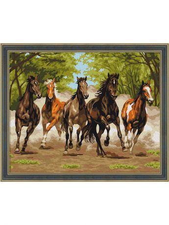 Наборы для рисования Мосфа Картина по номерам "Табун лошадей" 7C-0134