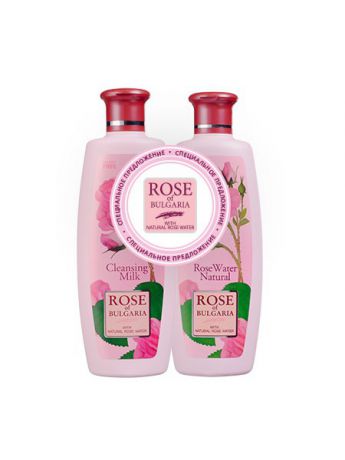Косметические наборы для ухода Biofresh Набор: Розовая вода+ Молочко очищающее "Rose of Bulgaria" (330 мл x 2шт)
