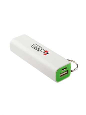 Внешние аккумуляторы Liberty Project Внешний АКБ "LP" 2600 мАч Li-ion USB выход 1А (белый с зеленым/коробка)