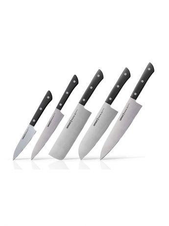 Ножи кухонные Samura Набор ножей 5 в 1 "Samura HARAKIRI" коррозионно-стойкая сталь , ABS пластик