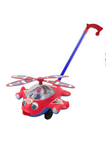 Фигурки-игрушки Мешок подарков Каталка с ручкой, в виде вертолета