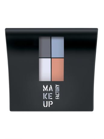 Тени Make up factory Тени для век матовые 4-х цветные Mat Eye Colors №580, оттенки темно-серый; серый; бежевый; терракот