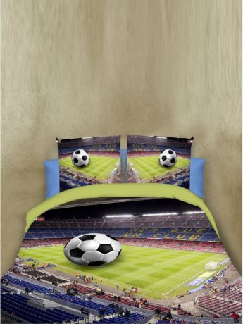 Постельное белье Evoluxe 3D комплект постельного белья (евро), "Футбол"