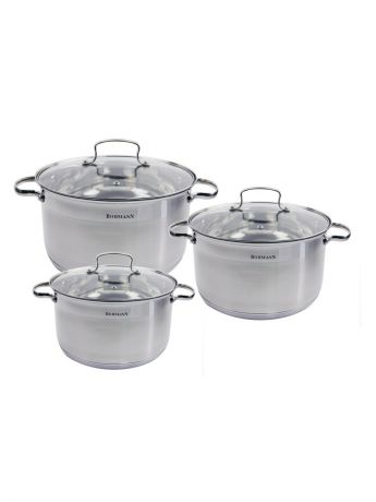 Наборы посуды для приготовления BOHMANN Набор кастрюль 3,9л/5л/6,6л.