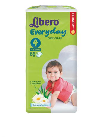 Подгузники детские Libero Подгузники для детей LIBERO Everyday 66шт Maxi (4) 7-18 кг.