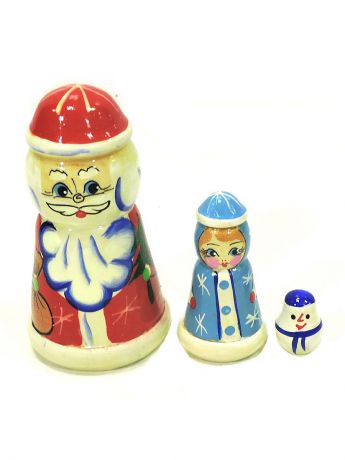 Сувениры Taowa Матрешка новогодняя "Дед мороз" 3 кукольная