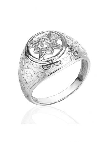 Ювелирные кольца KU&KU Кольцо перстень с оберегом Звезда Руси
