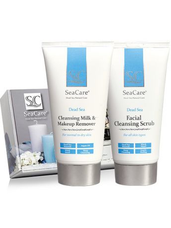 Косметические наборы для ухода SeaCare Подарочный SPA набор №4, Очищающие молочко и средство для снятия макияжа, скраб для лица 2х150мл