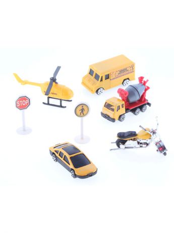 Машинки Радужки Игровой набор мини машинок "Строители", 7 предметов