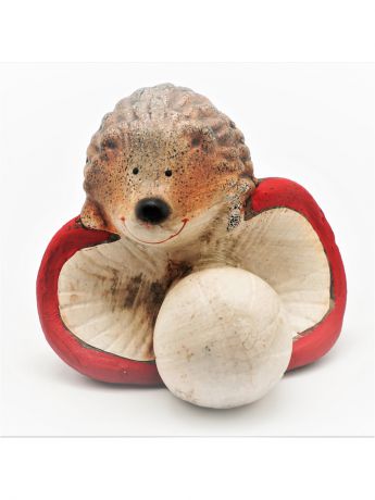 Фигурки Яркий Праздник Сувенир Ежик на грибочке малый, керамика, 9х9х9см, арт.18035.