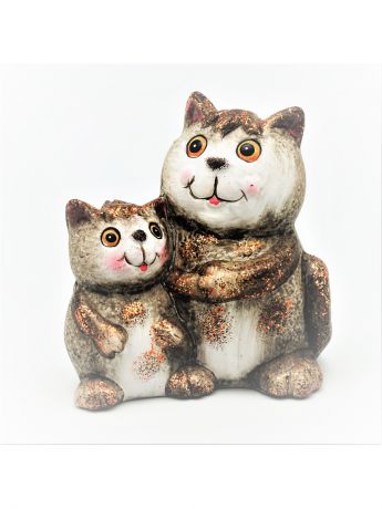 Фигурки Яркий Праздник Сувенир Кошка с котенком, керамика, 9,5х6,5х10см,
