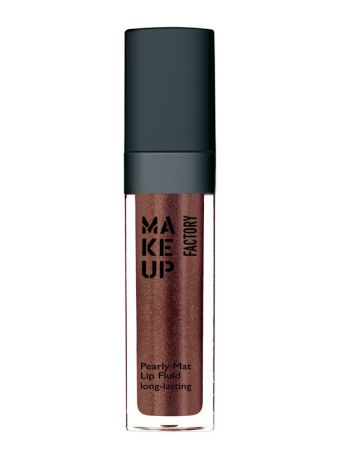 Блески Make up factory Перламутровый матовый устойчивый блеск-флюид Pearly Mat Lip Fluid №24, оттенок какао с золотом