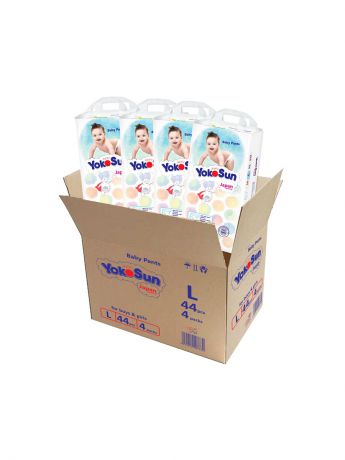 Подгузники детские YokoSun Подгузники-трусики YOKOSUN L (9-14 кг) (4 упаковки по 44 шт)