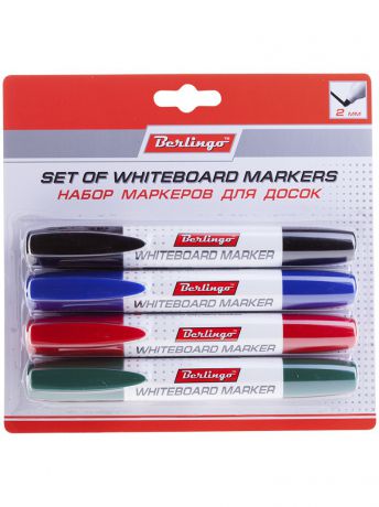 Маркеры Berlingo Набор маркеров для белых досок 4 цвета