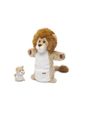 Мягкие игрушки TRUDI Мягкая игрушка на руку Лев со львенком, 28 см.