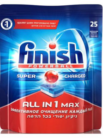 Средства для посудомоечных машин FINISH Таблетки для мытья посуды в посудомоечной машине 25 шт