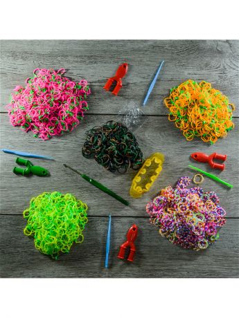 Наборы для поделок Loom Bands Подарочный набор резинок для плетения. 2200 резинок