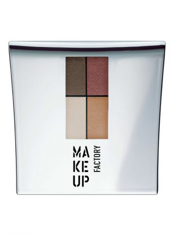 Тени Make up factory Тени для век 4-х цветные Eye Colors №06А, оттенки темно-коричневый; терракот; светло-бежевый; бронза