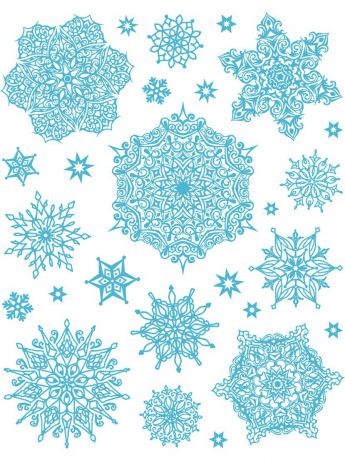 Наклейки интерьерные Яркий Праздник Наклейка для декора "Снежинки голубые 2"
