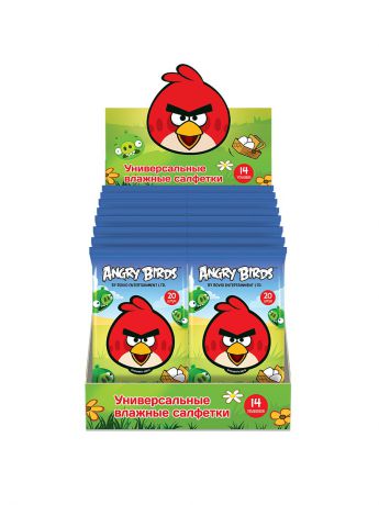 Влажные салфетки Angry Birds. Набор Angry Birds №20 влажные салфетки универсальные в ШОУБОКСЕ 14 шт.