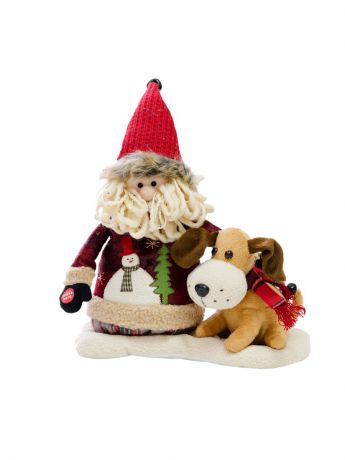 Куклы ESTRO Дед Мороз с собачкой - музыкальная игрушка