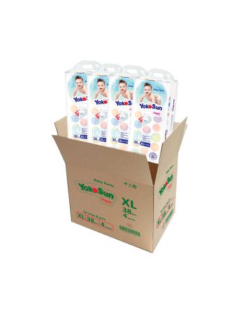 Подгузники детские YokoSun Подгузники-трусики YOKOSUN XL (12-20 кг) (4 упаковки по 38 шт)