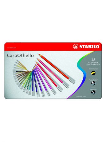 Карандаши Stabilo STABILO CarbOthello набор карандашей пастельных 48цв +точилка +ластик +растушевка, в метал. футляре