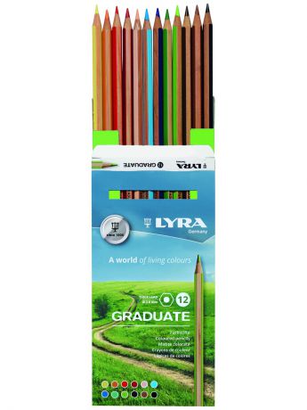 Карандаши Fila. LYRA GRADUATE  Гексагональные цветные карандаши, 12шт., картонная упаковка.