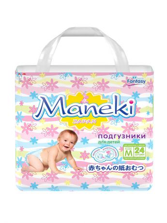 Подгузники детские Maneki Подгузники  Мини, Размер M, 6-11 Кг, 24 Шт/Упак