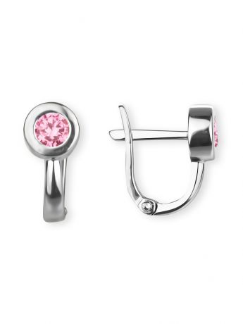 Ювелирные серьги KU&KU Серьги "Элегантность" с розовыми вставками