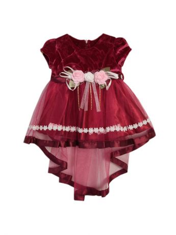 Платья ASILGUC Платье для девочек нарядное (юбка-многоуровневая) на подкладке с короткими рукавами