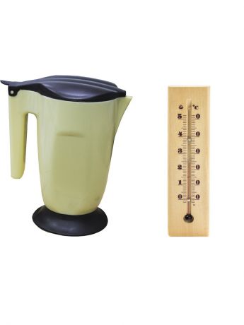Чайники электрические PROFFI Набор домашний 01. Мини чайник + комнатный термоментр (дерево)
