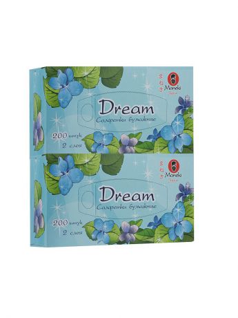 Бумажные салфетки Maneki Набор из 2х упаковок двухслойных бумажных салфеток Dream, 200 шт/упак
