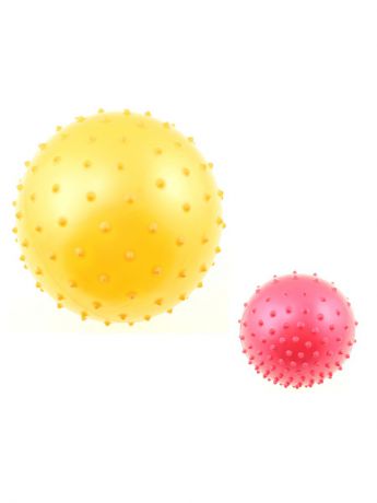Мячики Радужки Набор из 2-х  массажных мячей, красный 10 см., желтый 18 см.